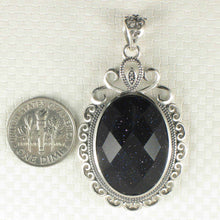 Load image into Gallery viewer, Faceted Oval Blue Sandstone Pendant