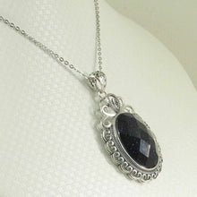 Load image into Gallery viewer, Faceted Oval Blue Sandstone Pendant