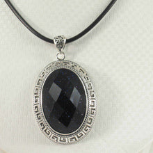 Load image into Gallery viewer, Faceted Oval Blue Sandstone Pendant
