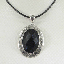 Load image into Gallery viewer, Faceted Oval Blue Sandstone Pendant