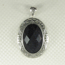 Load image into Gallery viewer, Faceted Oval Blue Sandstone Pendant