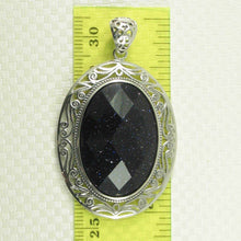 Load image into Gallery viewer, Faceted Oval Blue Sandstone Pendant