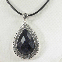 Load image into Gallery viewer, Faceted Pear-Cut Blue Sandstone Pendant