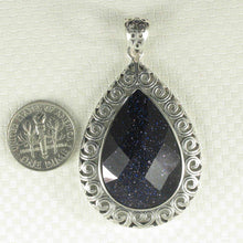 Load image into Gallery viewer, Faceted Pear-Cut Blue Sandstone Pendant