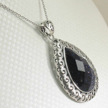 Load image into Gallery viewer, Faceted Pear-Cut Blue Sandstone Pendant