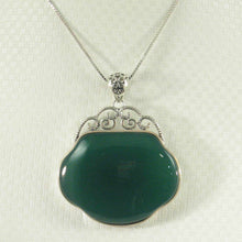 Load image into Gallery viewer, Green Agate Lucky Lock Pendant