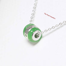 Load image into Gallery viewer, Green Jade Bead Slide Sterling Silver Necklace