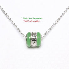 Load image into Gallery viewer, Green Jade Bead Slide Sterling Silver Necklace