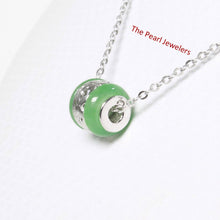 Load image into Gallery viewer, Green Jade Bead Slide Sterling Silver Necklace