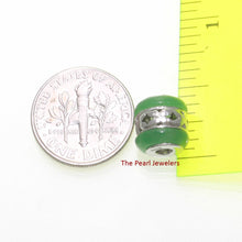Load image into Gallery viewer, Green Jade Bead Slide Sterling Silver Necklace