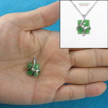 Load image into Gallery viewer, Green Jade & CZ Sterling Silver Pendant