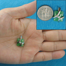 Load image into Gallery viewer, Green Jade & CZ Sterling Silver Pendant