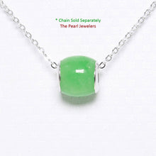 Load image into Gallery viewer, Green Jade Drum Sterling Silver Bead Pendant