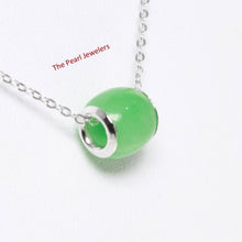 Load image into Gallery viewer, Green Jade Drum Sterling Silver Bead Pendant