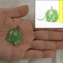 Load image into Gallery viewer, Green Jade Elephant Sterling Silver Pendant
