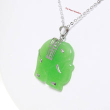 Load image into Gallery viewer, Green Jade Elephant Sterling Silver Pendant