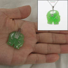 Load image into Gallery viewer, Green Jade Elephant Sterling Silver Pendant