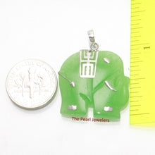 Load image into Gallery viewer, Green Jade Elephant Sterling Silver Pendant