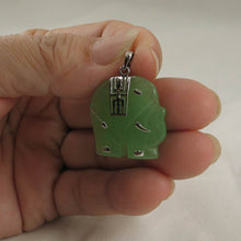 Load image into Gallery viewer, Green Jade Elephant Sterling Silver Pendant