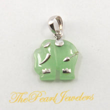 Load image into Gallery viewer, Green Jade Elephant Sterling Silver Pendant