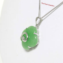 Load image into Gallery viewer, Green Jade Flower Sterling Silver Pendant Necklace
