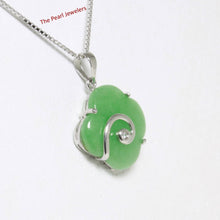 Load image into Gallery viewer, Green Jade Flower Sterling Silver Pendant Necklace