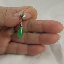 Load image into Gallery viewer, Green Jade “FU” Raindrop Sterling Silver Pendant
