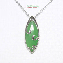 Load image into Gallery viewer, Green Jade Marquise Sterling Silver Pendant