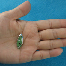 Load image into Gallery viewer, Green Jade Marquise Sterling Silver Pendant