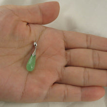 Load image into Gallery viewer, 925 Sterling Silver Bale Hand Crafted Raindrop Shape Green Jade Pendant - TPJ