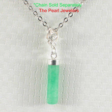 Load image into Gallery viewer, Green Jade Tube Pendant with Plumeria Bale