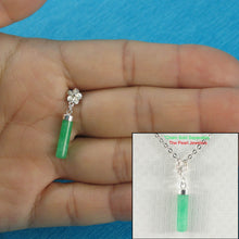 Load image into Gallery viewer, Green Jade Tube Pendant with Plumeria Bale