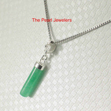Load image into Gallery viewer, Green Jade Tube Pendant with Plumeria Bale