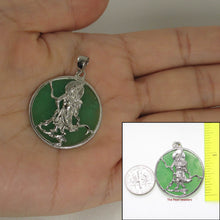 Load image into Gallery viewer, Guan Gong Green Jade Tablet Pendant