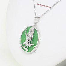 Load image into Gallery viewer, Guan Gong Green Jade Tablet Pendant