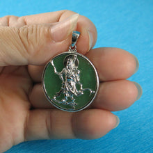 Load image into Gallery viewer, Guan Gong Green Jade Tablet Pendant