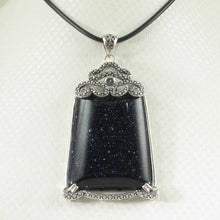 Load image into Gallery viewer, Large Cabochon Blue Sandstone Sterling Silver Pendant