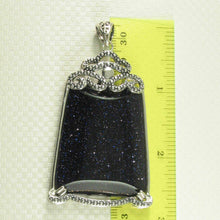 Load image into Gallery viewer, Large Cabochon Blue Sandstone Sterling Silver Pendant