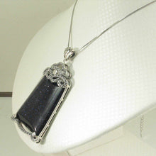 Load image into Gallery viewer, Large Cabochon Blue Sandstone Sterling Silver Pendant