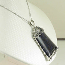 Load image into Gallery viewer, Large Cabochon Blue Sandstone Sterling Silver Pendant