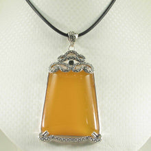 Load image into Gallery viewer, Large Cabochon Honey Agate Sterling Silver Pendant