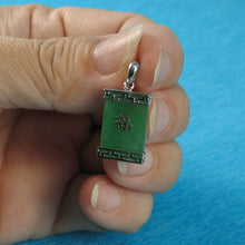 Load image into Gallery viewer, Large Green Jade “Fu” Tablet Pendant