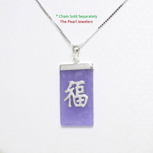 Load image into Gallery viewer, “Fu” Lavender Jade Tablet Pendant