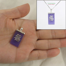 Load image into Gallery viewer, “Fu” Lavender Jade Tablet Pendant