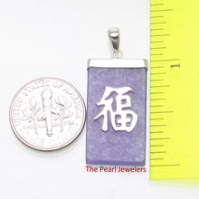 Load image into Gallery viewer, “Fu” Lavender Jade Tablet Pendant