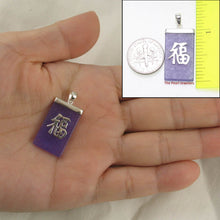 Load image into Gallery viewer, “Fu” Lavender Jade Tablet Pendant