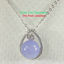 Load image into Gallery viewer, Lavender Jade Raindrop Flower Pendant