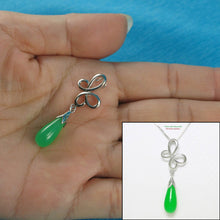 Load image into Gallery viewer, Love Knot Green Jade Pendant