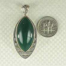 Load image into Gallery viewer, Marquise Green Agate Pendant
