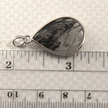 Load image into Gallery viewer, Silver .925 Black Rutilated Quartz Raindrop Pendant